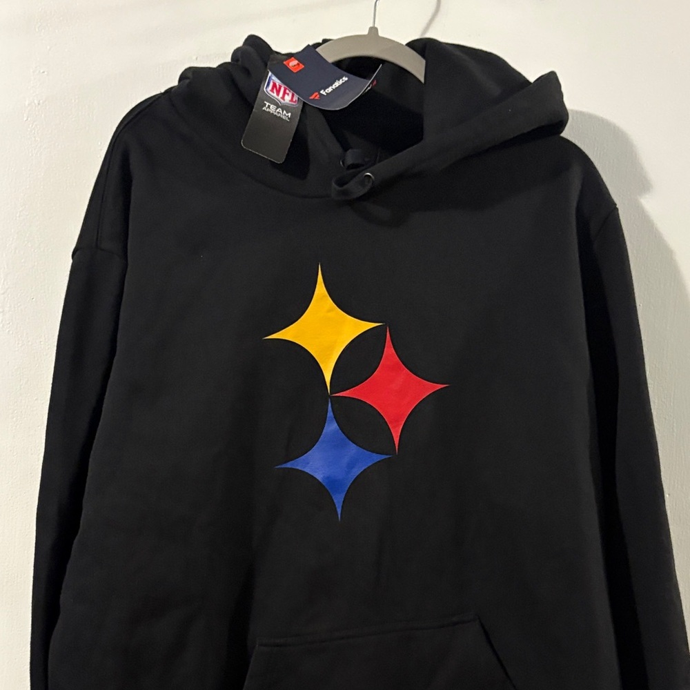 Fanatics Black Hoodie with Red, Yellow, and Blue Design